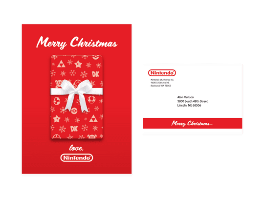 Mockups of the Nintendo magazine ad and mailer, side-by-side